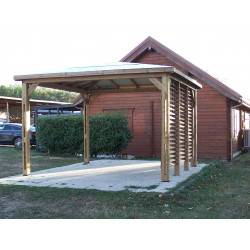 Pool House Paroi avec ventelles mobiles bois massif THT 14m²