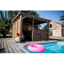 Bar Pool House Bois THT Cloison Pleine 14.4m²