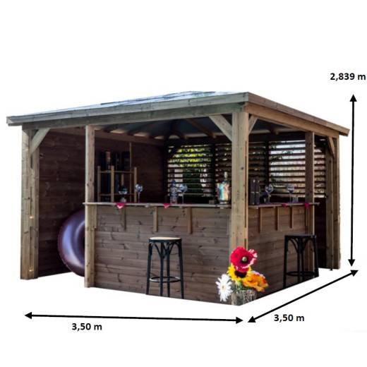 Bar Pool House Bois THT Cloison Pleine 14.4m²