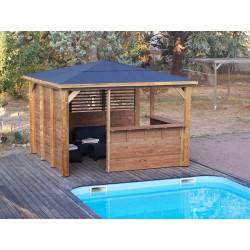 Bar Pool House Bois THT Cloison Pleine 14.4m²