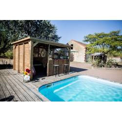 Bar Pool House Bois THT Cloison Pleine 14.4m²