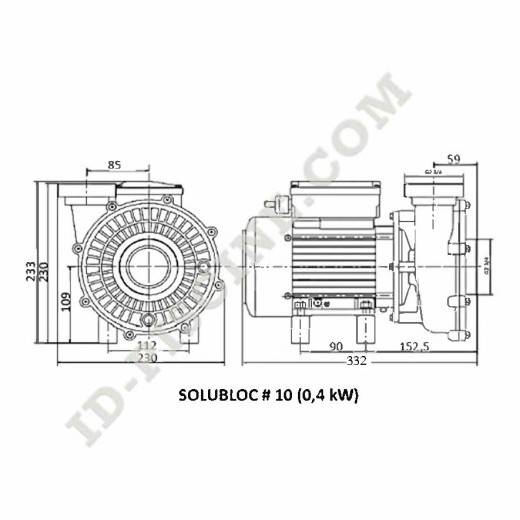 Pompe filtration reconditionnée SOLUBLOC 10 compatible Desjoyaux® P18