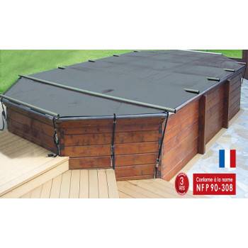 Bâche à barres piscine hors sol sur mesure WOODY