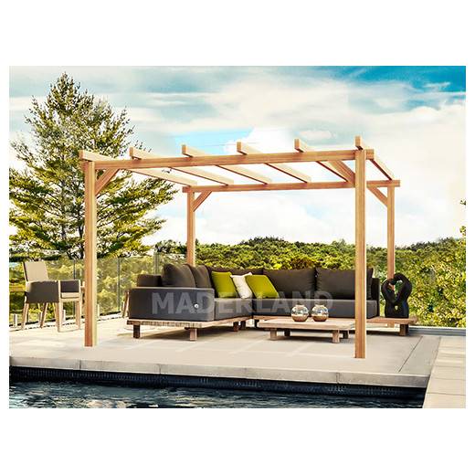 Pergola bois piscine Angers MADERLAND