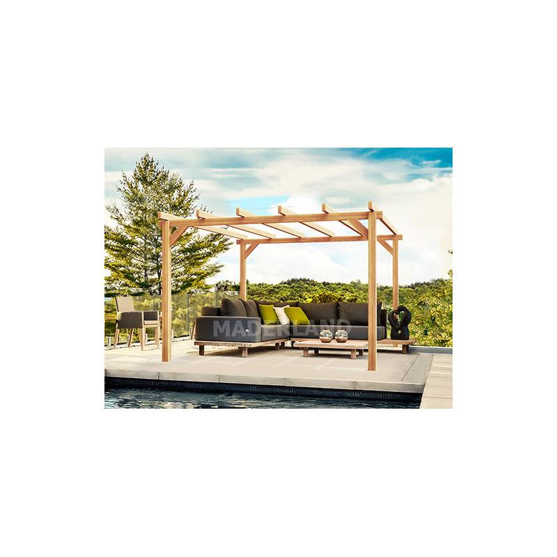 Pergola bois piscine Angers MADERLAND