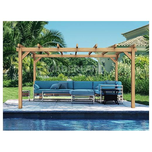 Pergola bois piscine Grenoble MADERLAND