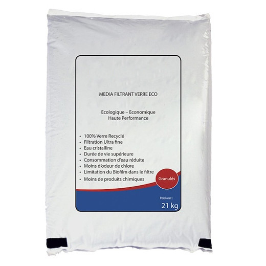 Média filtrant verre pour filtre à sable - Sac de 21 kg - 2 mm