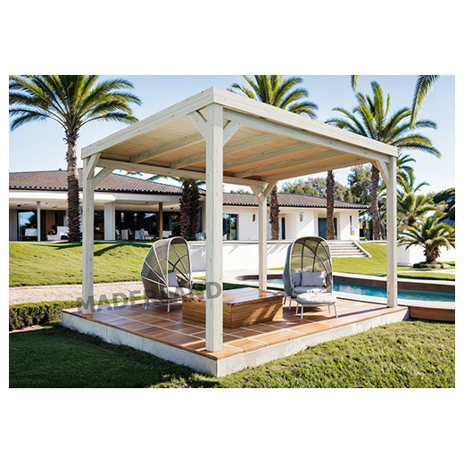 Pergola bois piscine Strasbourg MADERLAND
