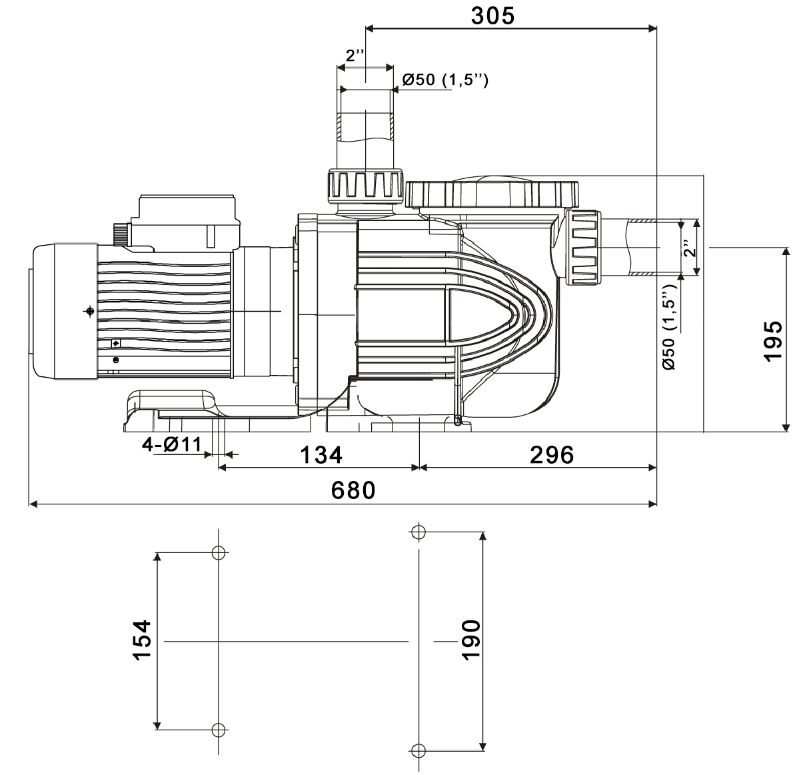 Dimensions Pompe VV EPAI