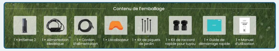 Contenu de l'emballage irrisense 2
