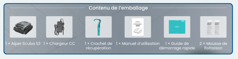 Contenu de l'emballage Scuba S3