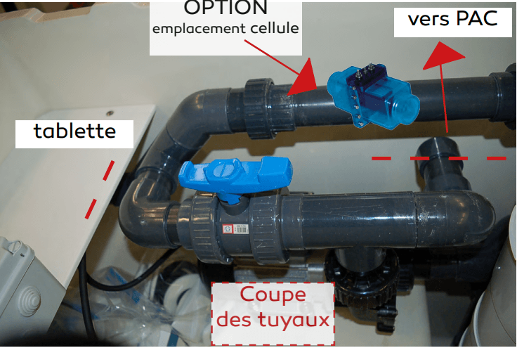 Schéma découpe tuyaux mur filtrant