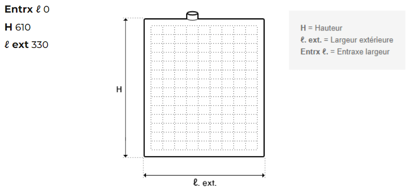 Dimensions cadre filtrant H59002300