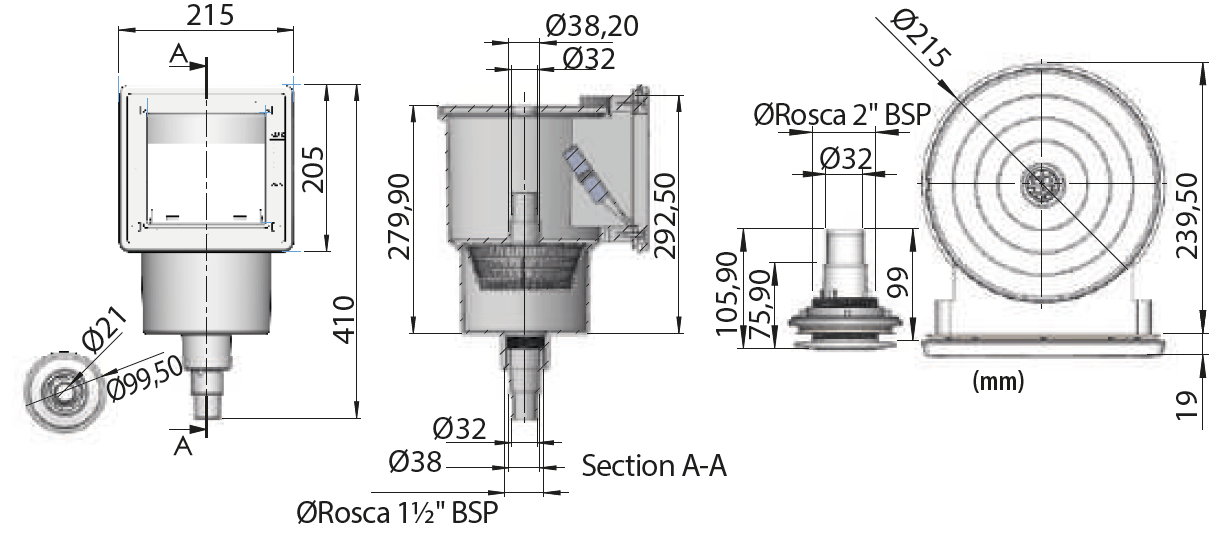 dimensions mini skimmer